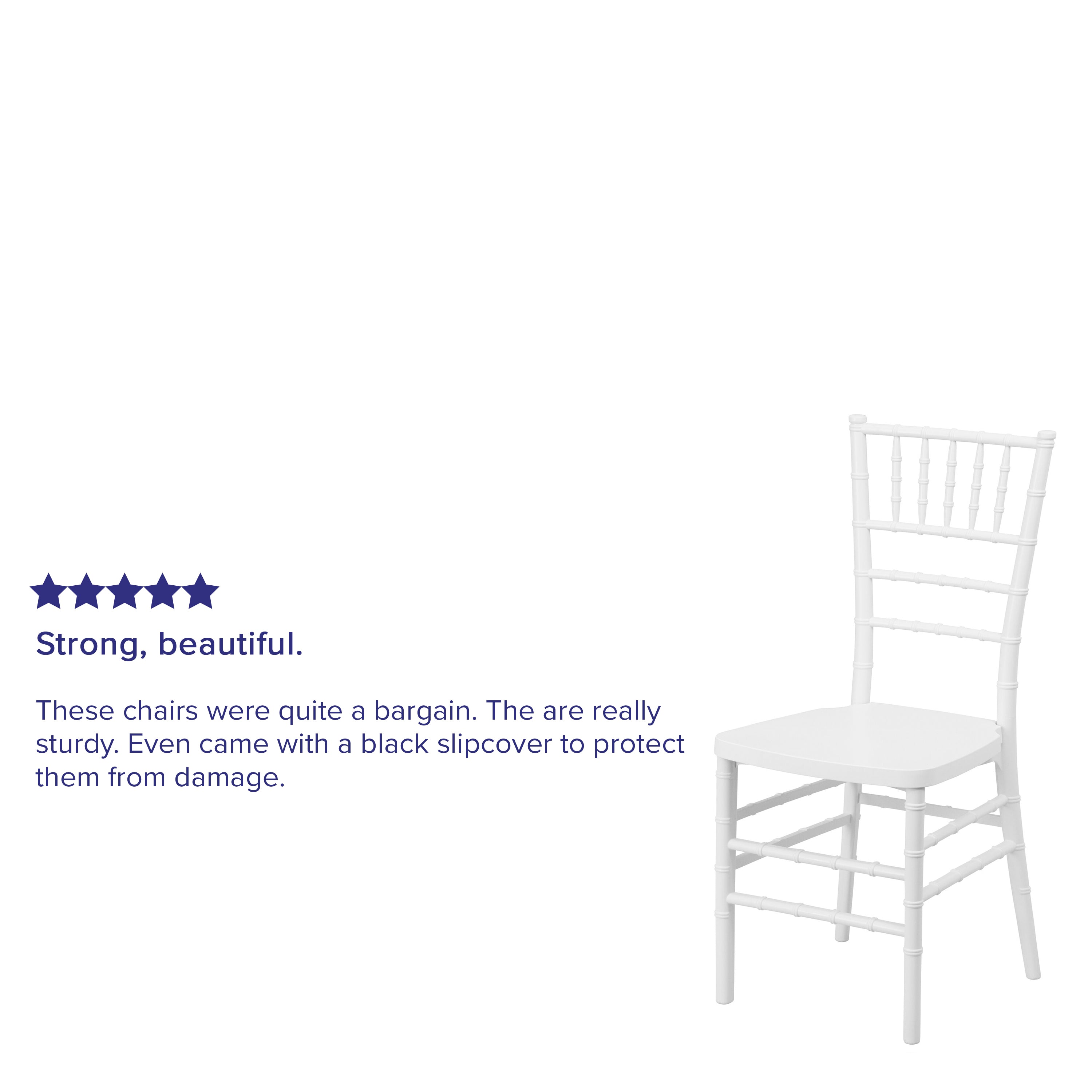 HERCULES PREMIUM Series Matte White Resin Stacking Chiavari Chair