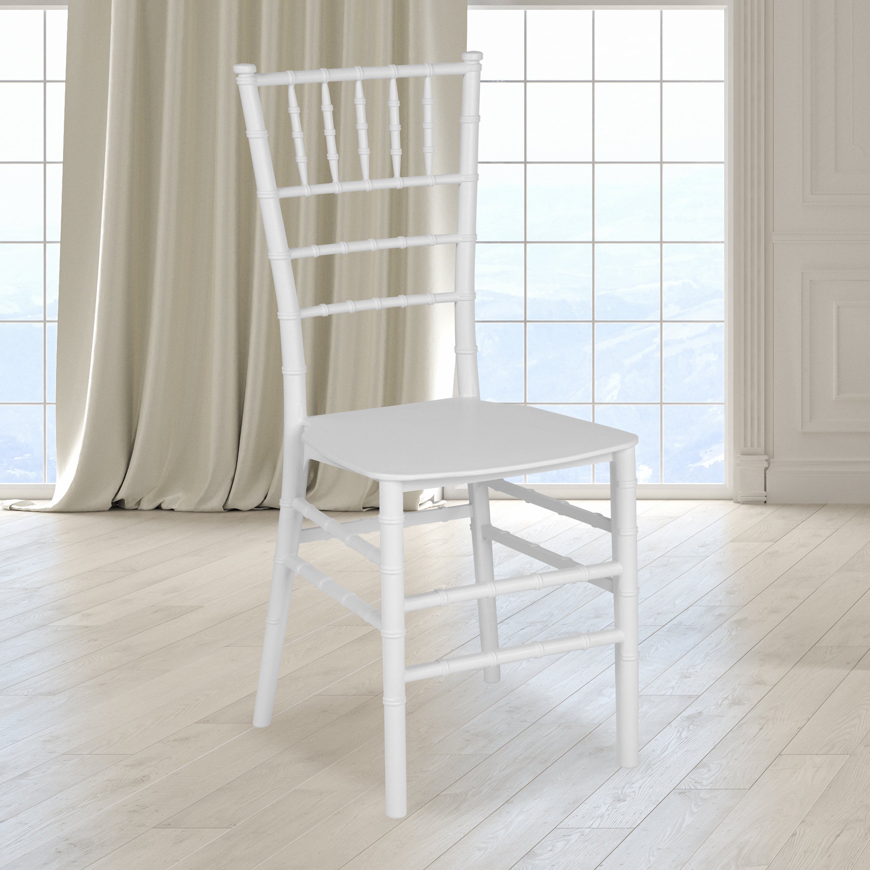 HERCULES Series White Resin Stacking Chiavari Chair