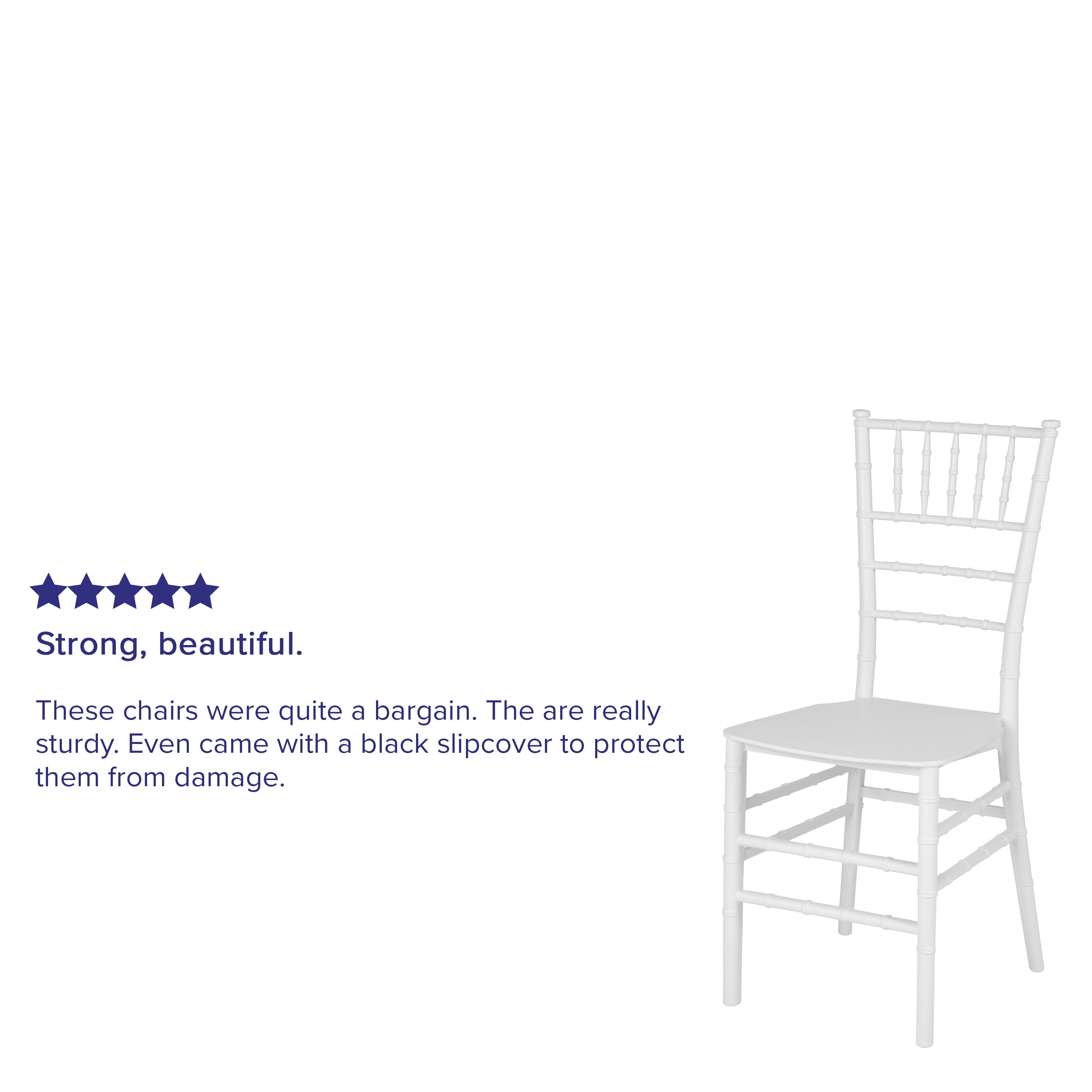 HERCULES Series White Resin Stacking Chiavari Chair
