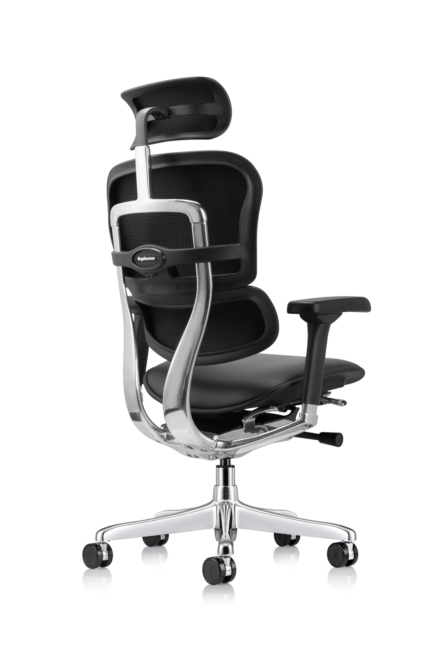 Ergohuman Black Leather Office Chair, no headrest / Gen2
