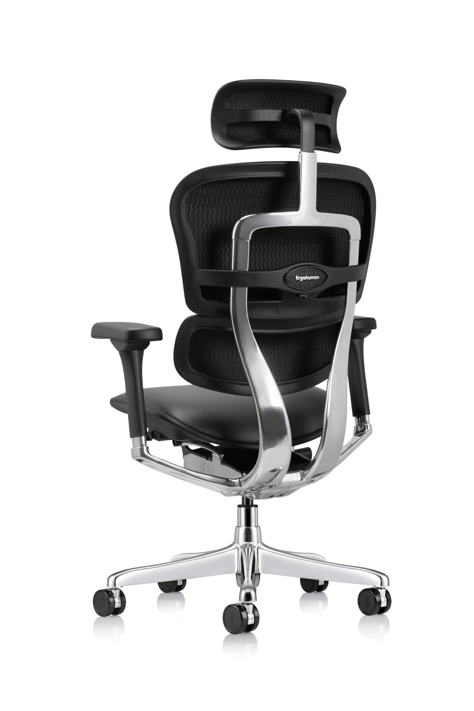 Ergohuman Black Leather Office Chair, no headrest / Gen2