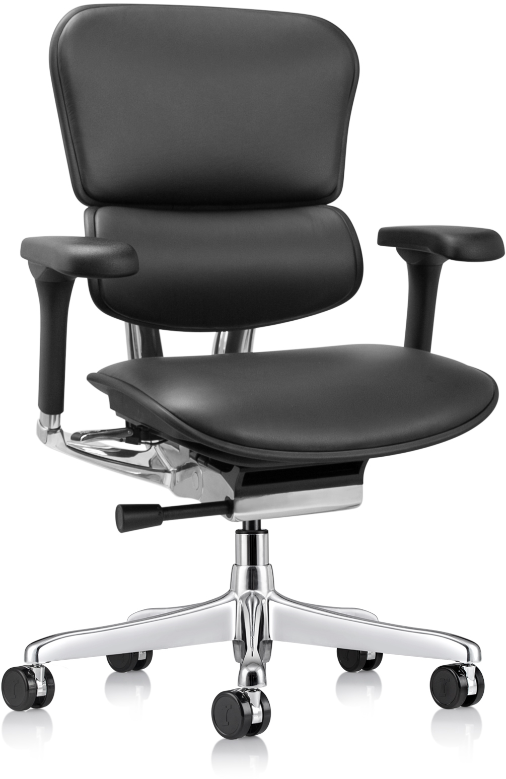 Ergohuman Black Leather Office Chair, With Headrest/Gen2