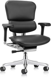 Ergohuman Black Leather Office Chair, With Headrest/Gen2
