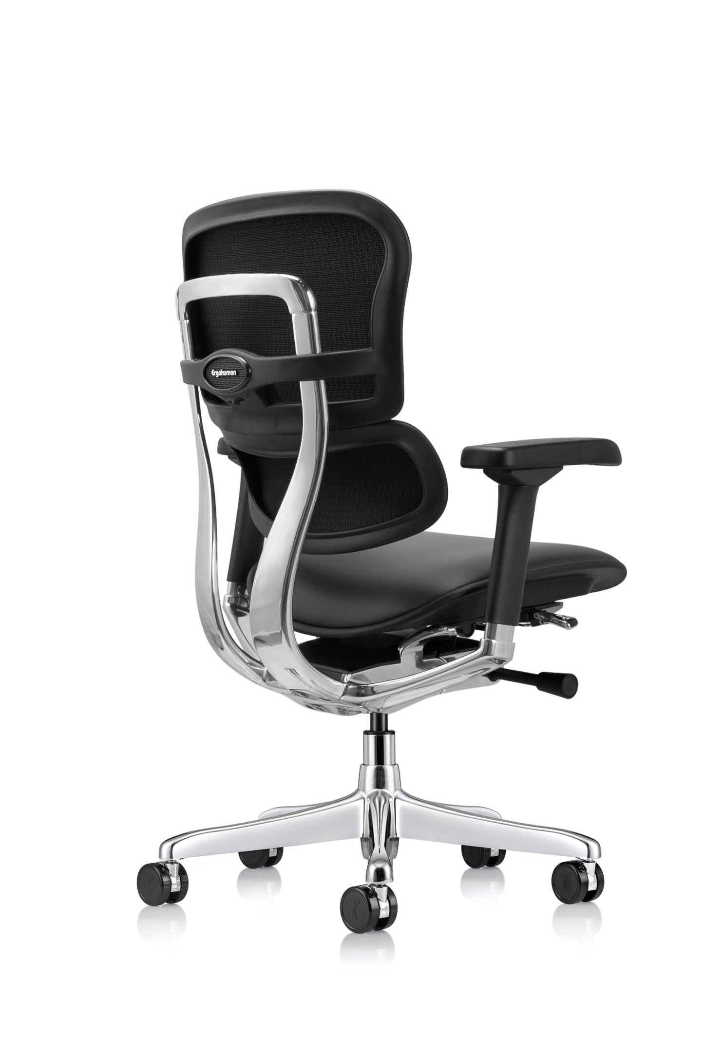 Ergohuman Black Leather Office Chair, With Headrest/Gen2