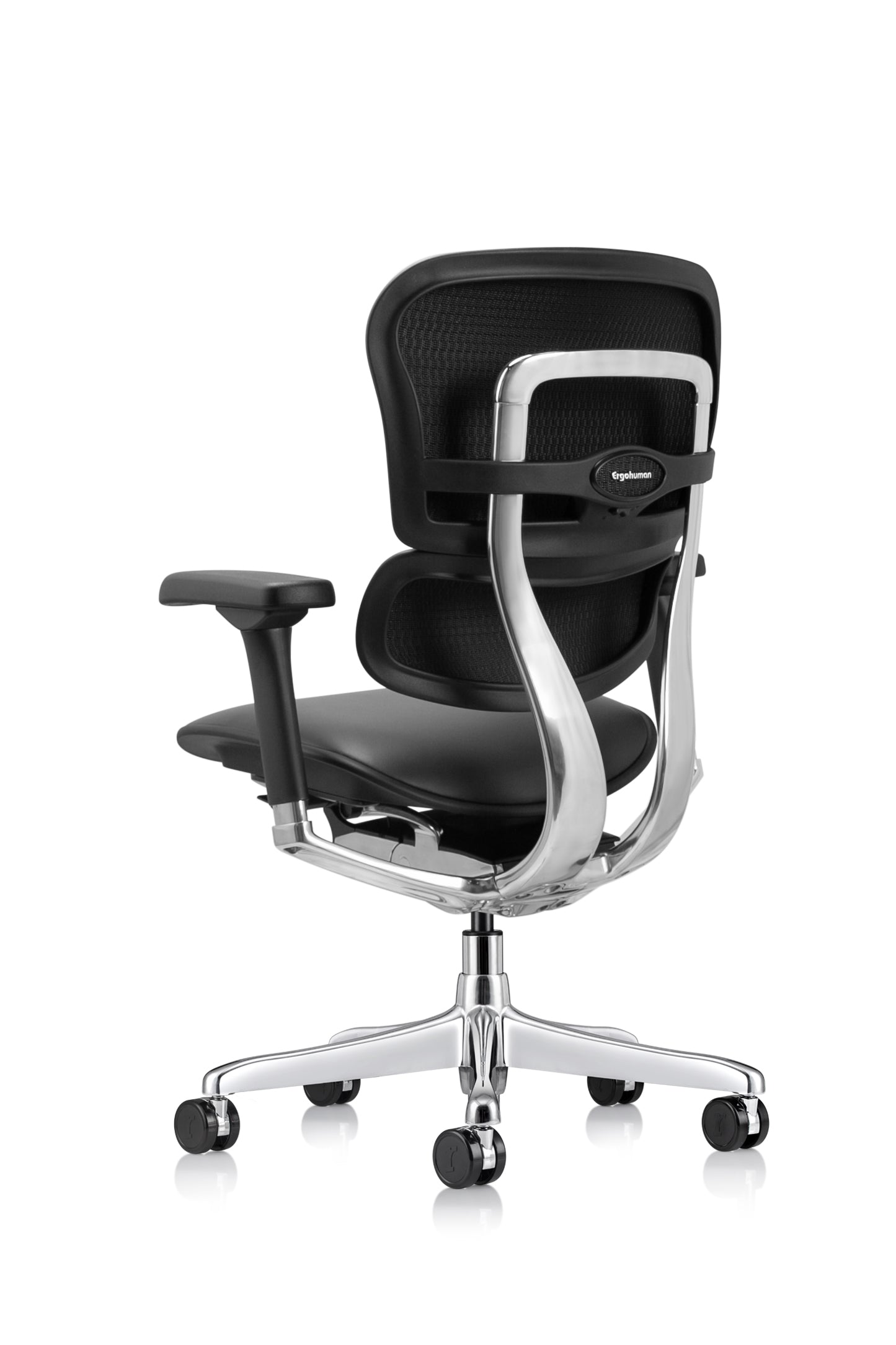 Ergohuman Black Leather Office Chair, With Headrest/Gen2