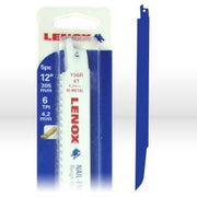LENOX Reciprocating Saw Blades, Type: Shatter resistant bi-metal blades, Length: 12", Width 3/4", Thickness: .050, TPI: 6, Package Qty: 5 blades per pack