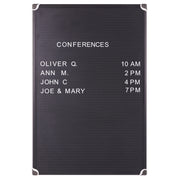 MasterVision Letter Board, 24" X 36", Aluminum Frame, Black