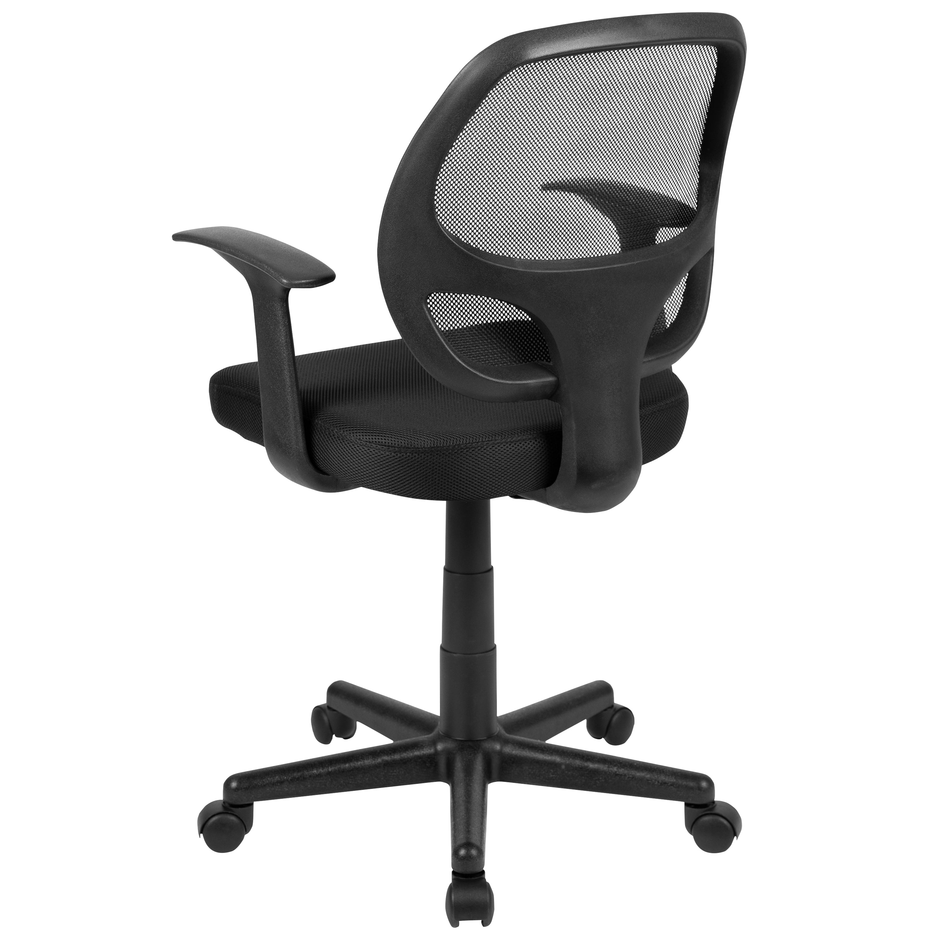 Flash Fundamentals Mid-Back Black Mesh Swivel Ergonomic Task Office Chair with Arms