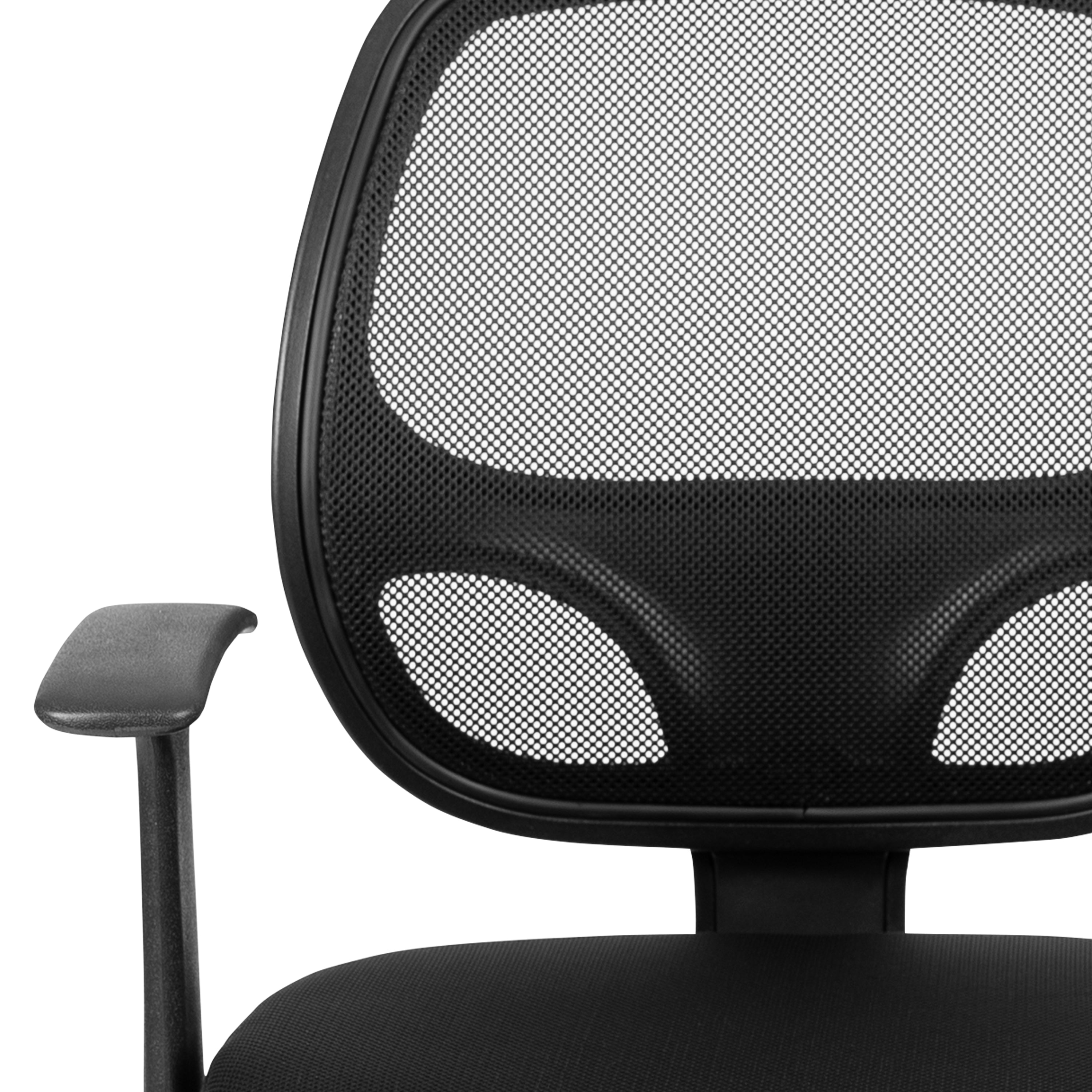 Flash Fundamentals Mid-Back Black Mesh Swivel Ergonomic Task Office Chair with Arms