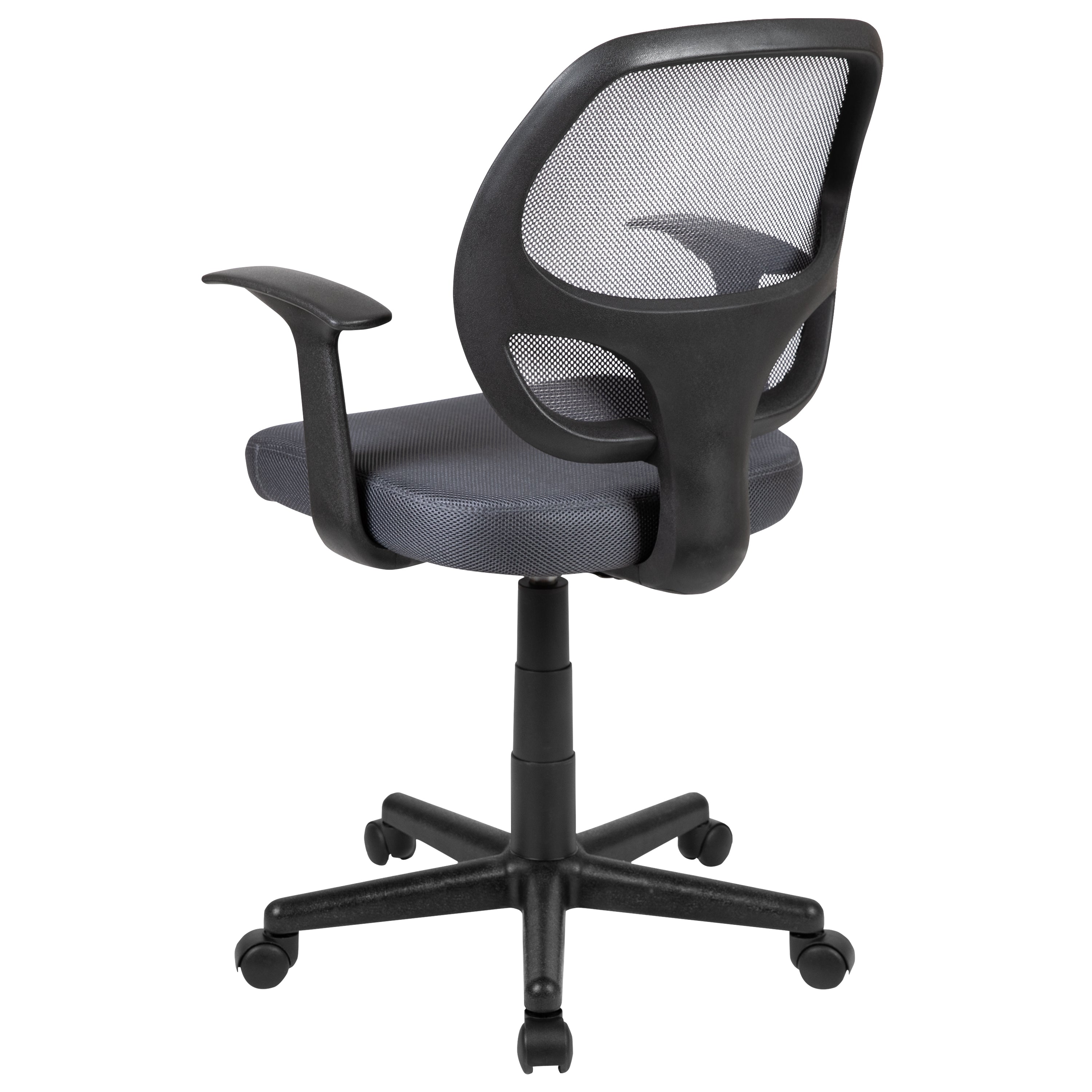 Flash Fundamentals Mid-Back Gray Mesh Swivel Ergonomic Task Office Chair with Arms