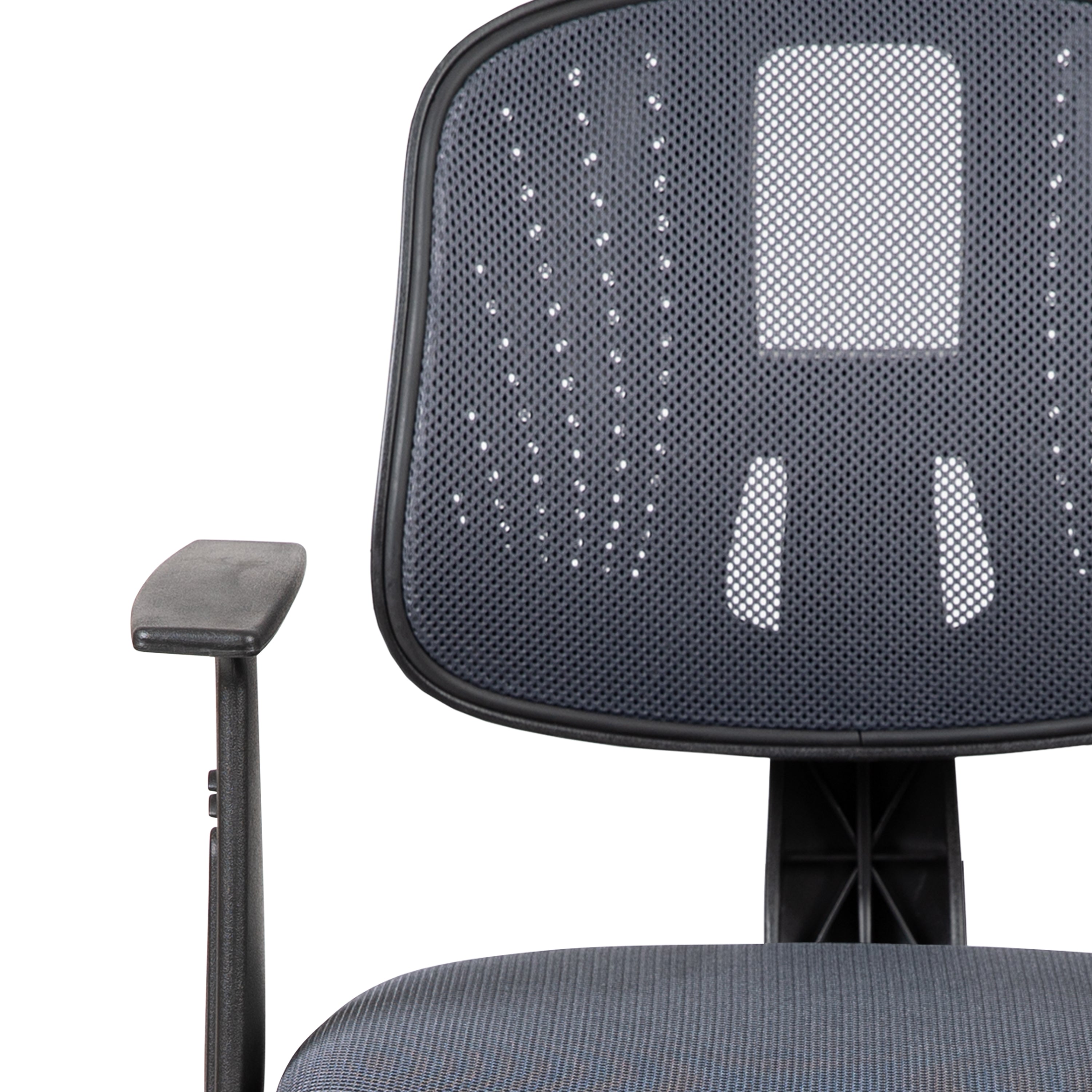 Flash Fundamentals Mid-Back Gray Mesh Swivel Task Office Chair with Pivot Back and Arms