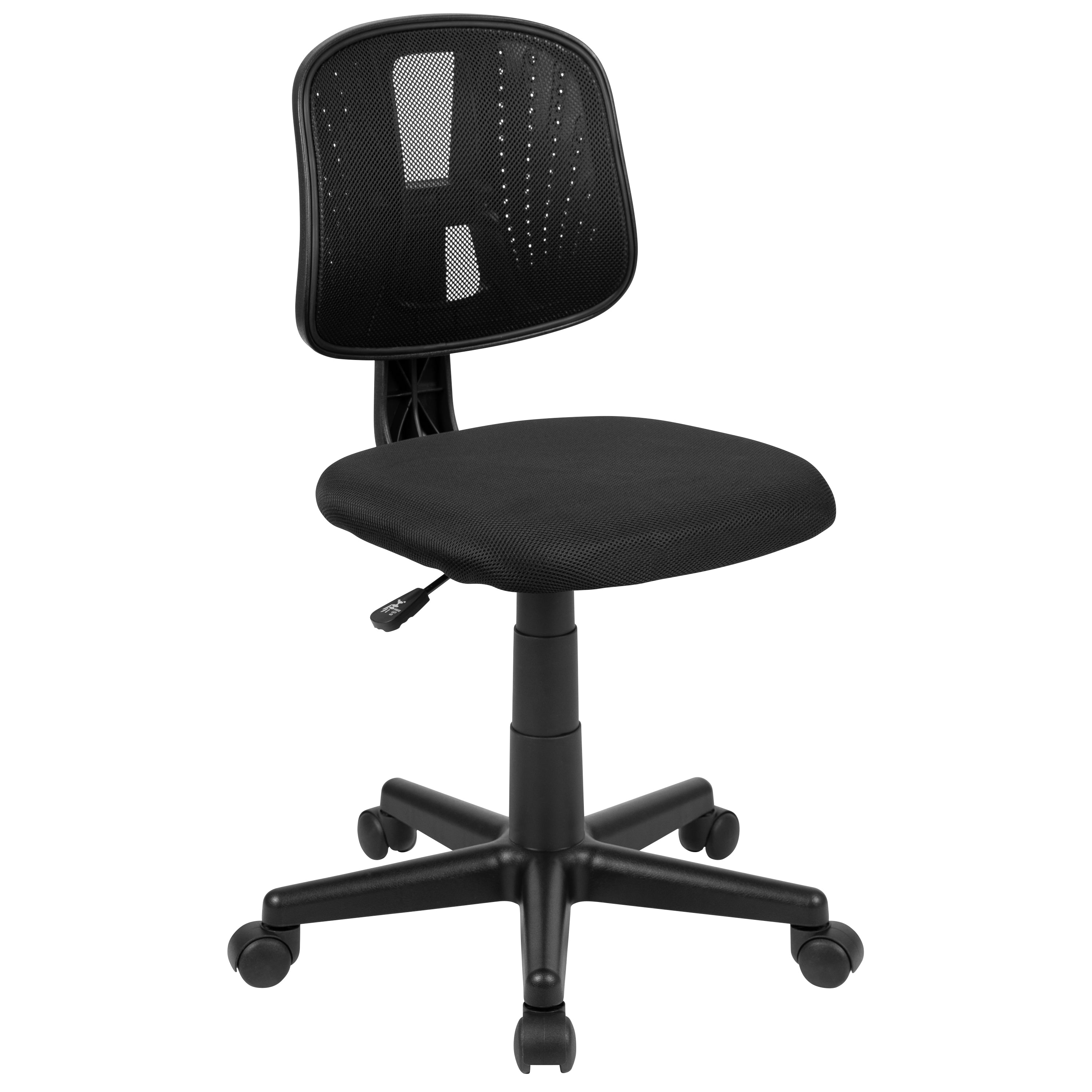 Flash Fundamentals Mid-Back Black Mesh Swivel Task Office Chair with Pivot Back