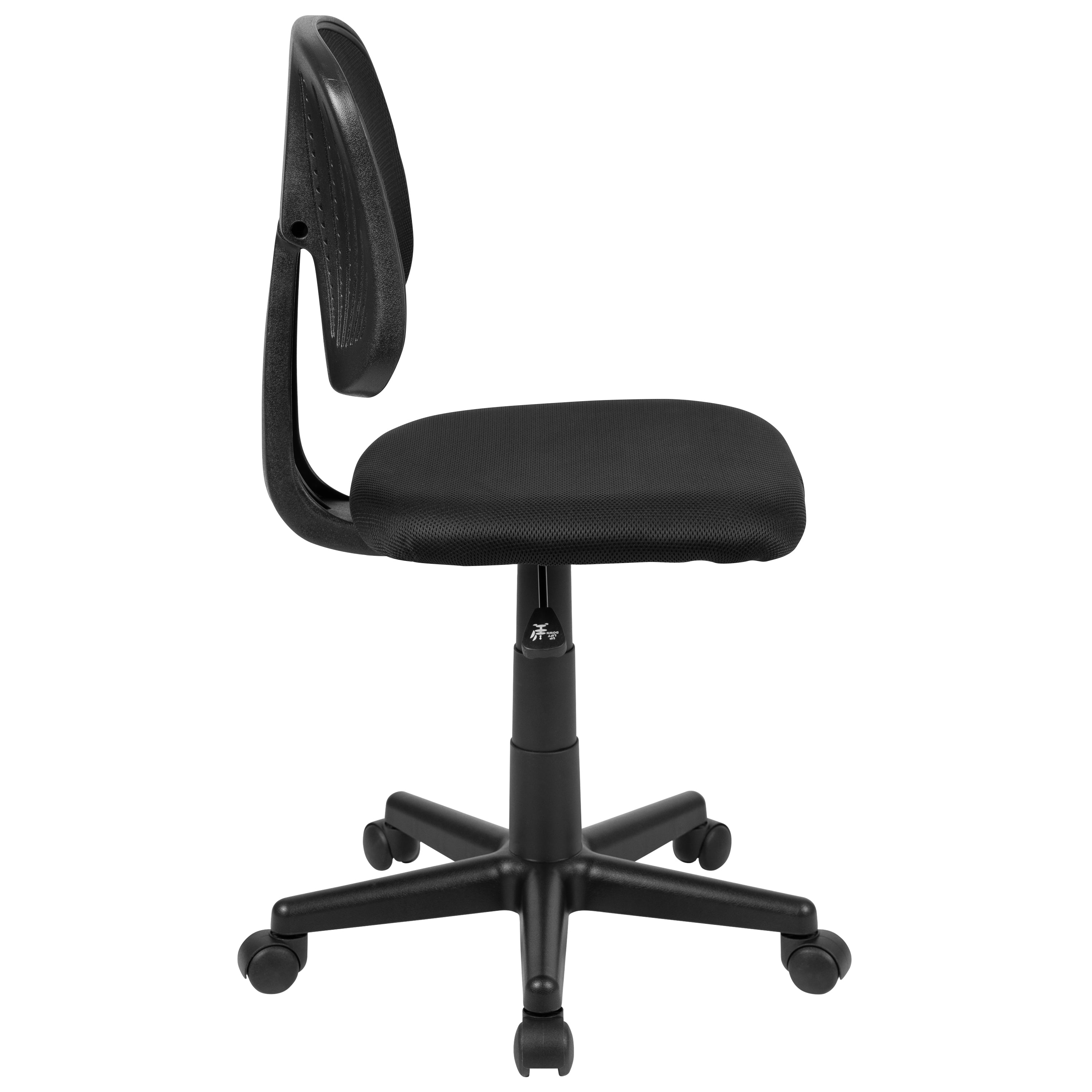 Flash Fundamentals Mid-Back Black Mesh Swivel Task Office Chair with Pivot Back