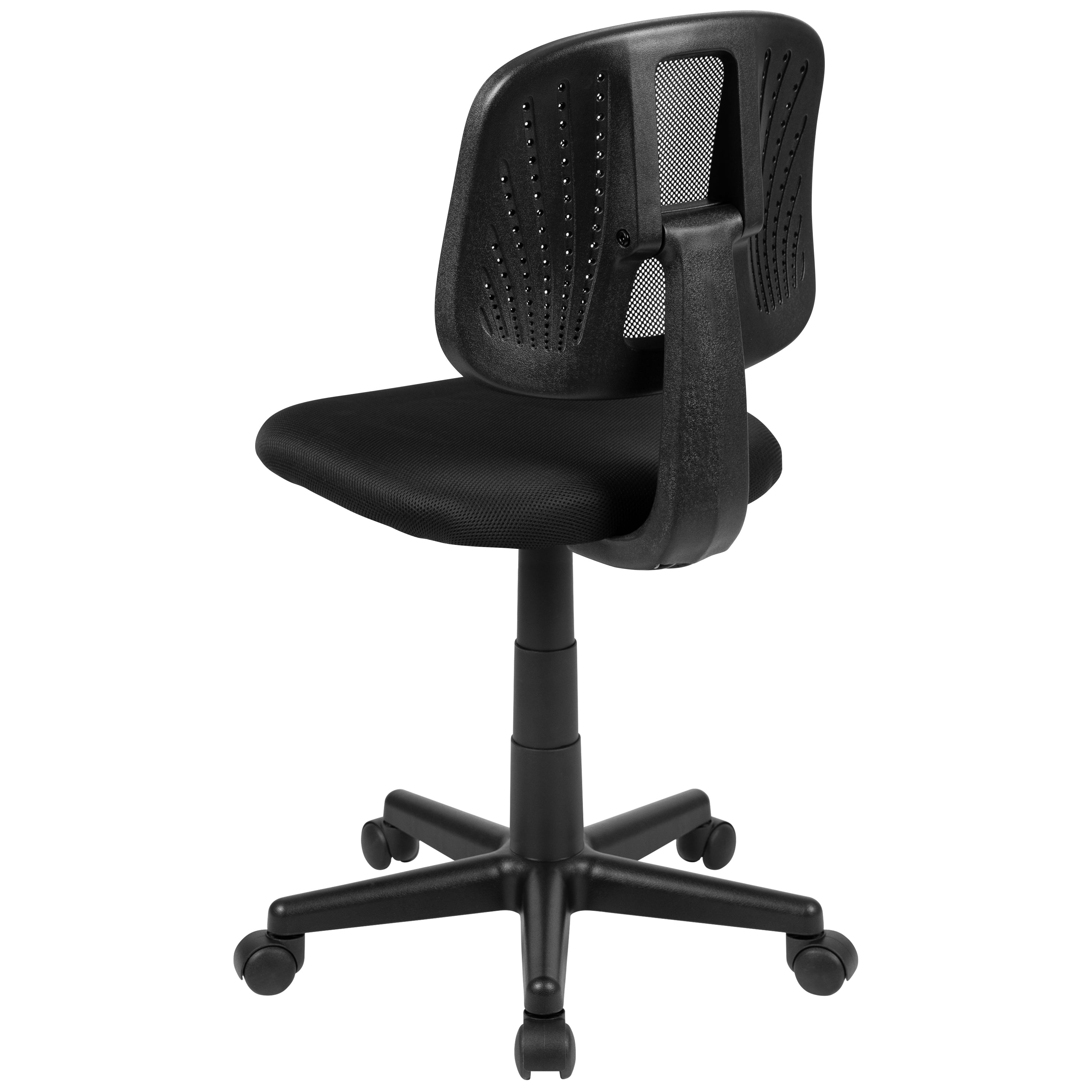 Flash Fundamentals Mid-Back Black Mesh Swivel Task Office Chair with Pivot Back
