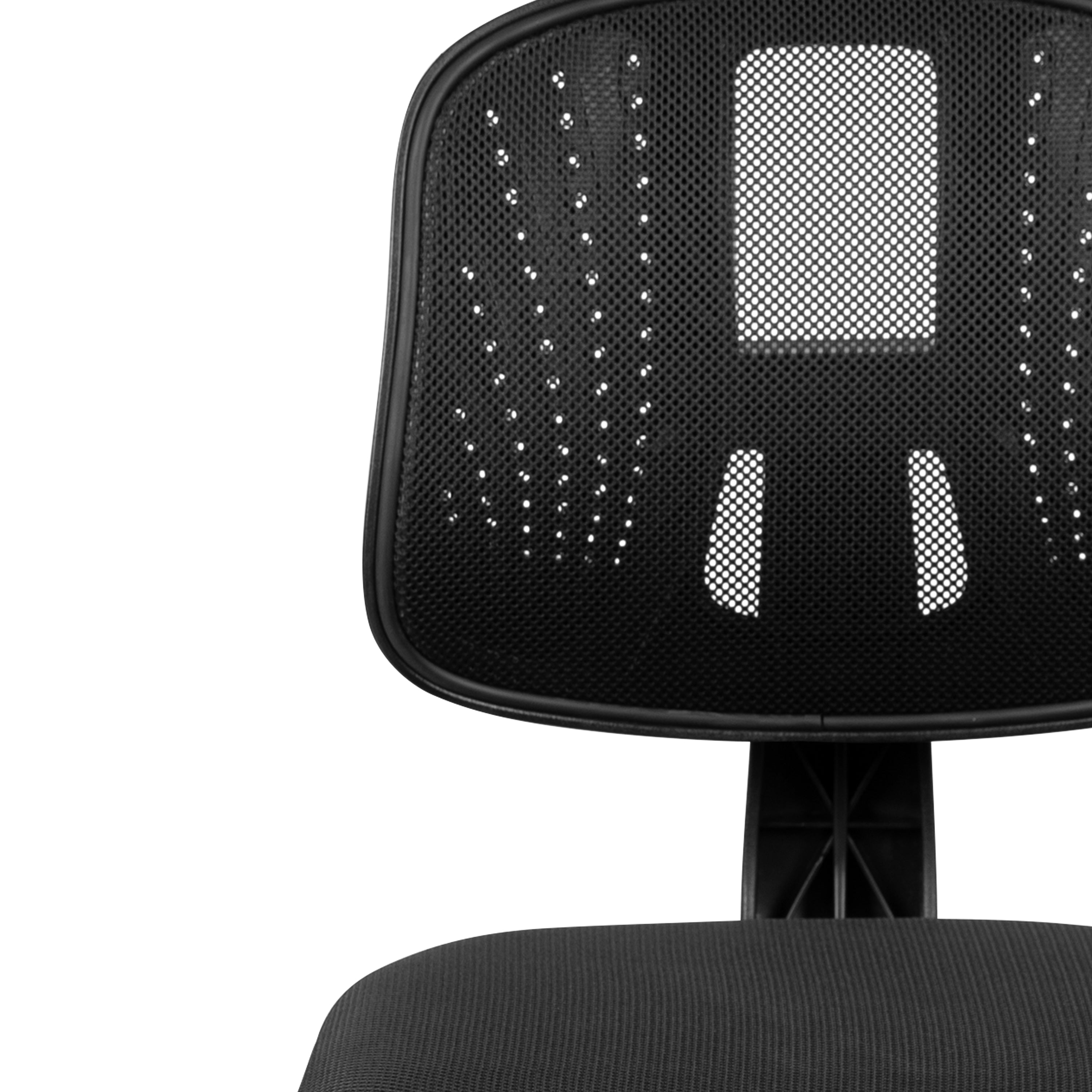 Flash Fundamentals Mid-Back Black Mesh Swivel Task Office Chair with Pivot Back