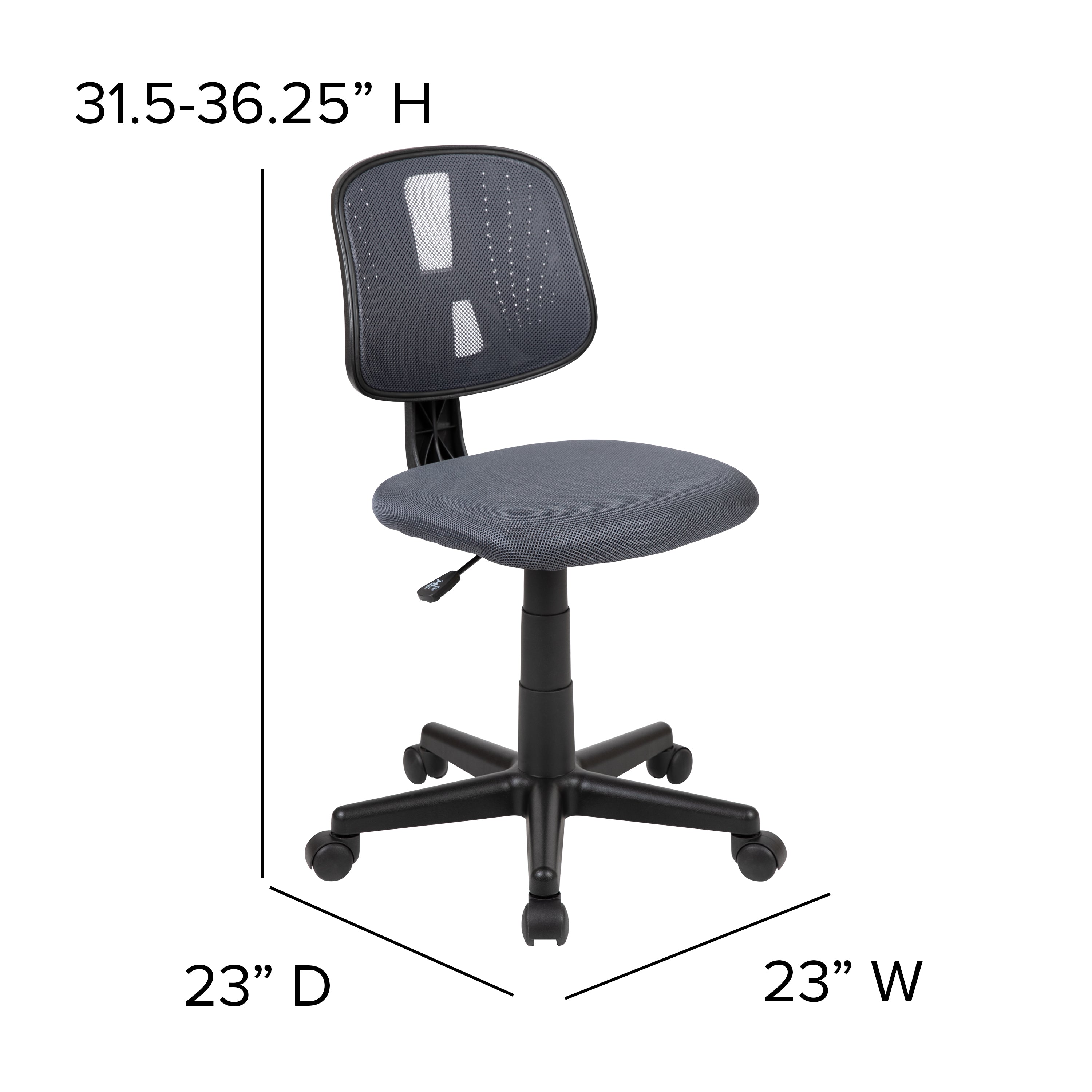 Flash Fundamentals Mid-Back Gray Mesh Swivel Task Office Chair with Pivot Back