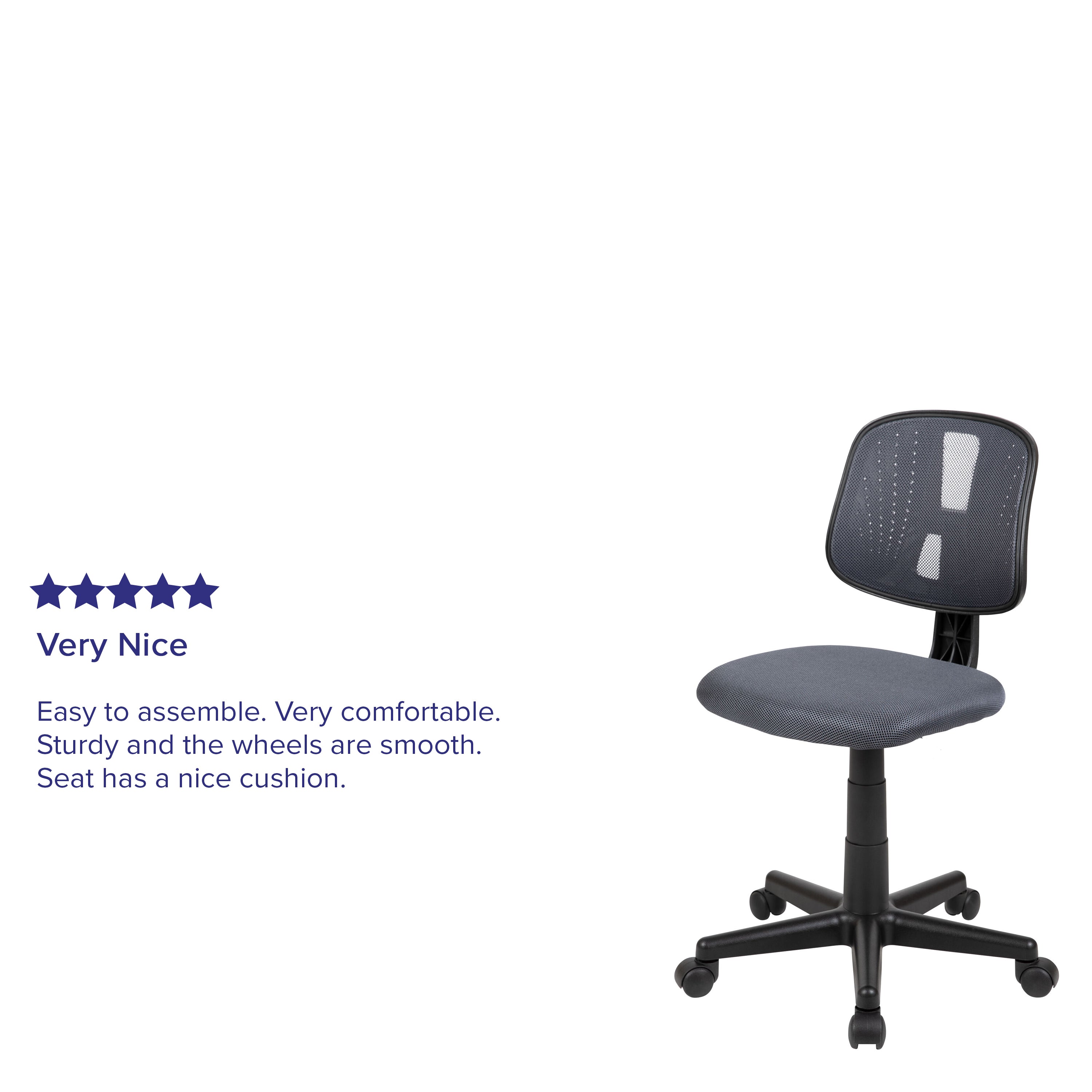 Flash Fundamentals Mid-Back Gray Mesh Swivel Task Office Chair with Pivot Back