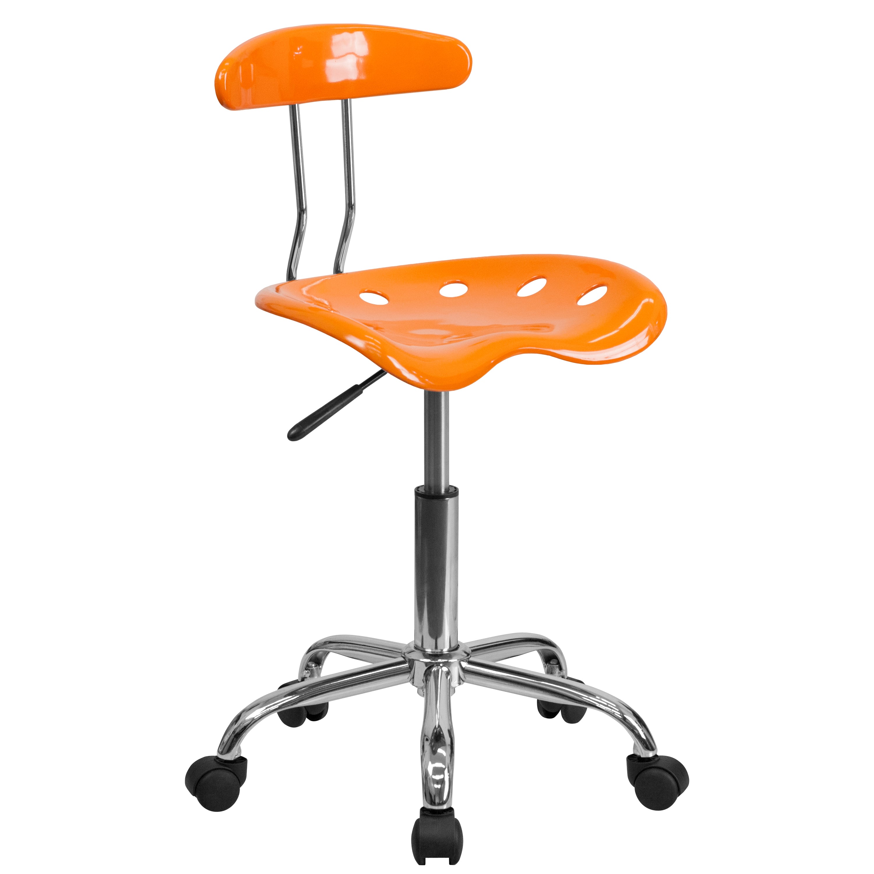 Elliott Vibrant Orange and Chrome Swivel Task Office Chair with Tractor Seat