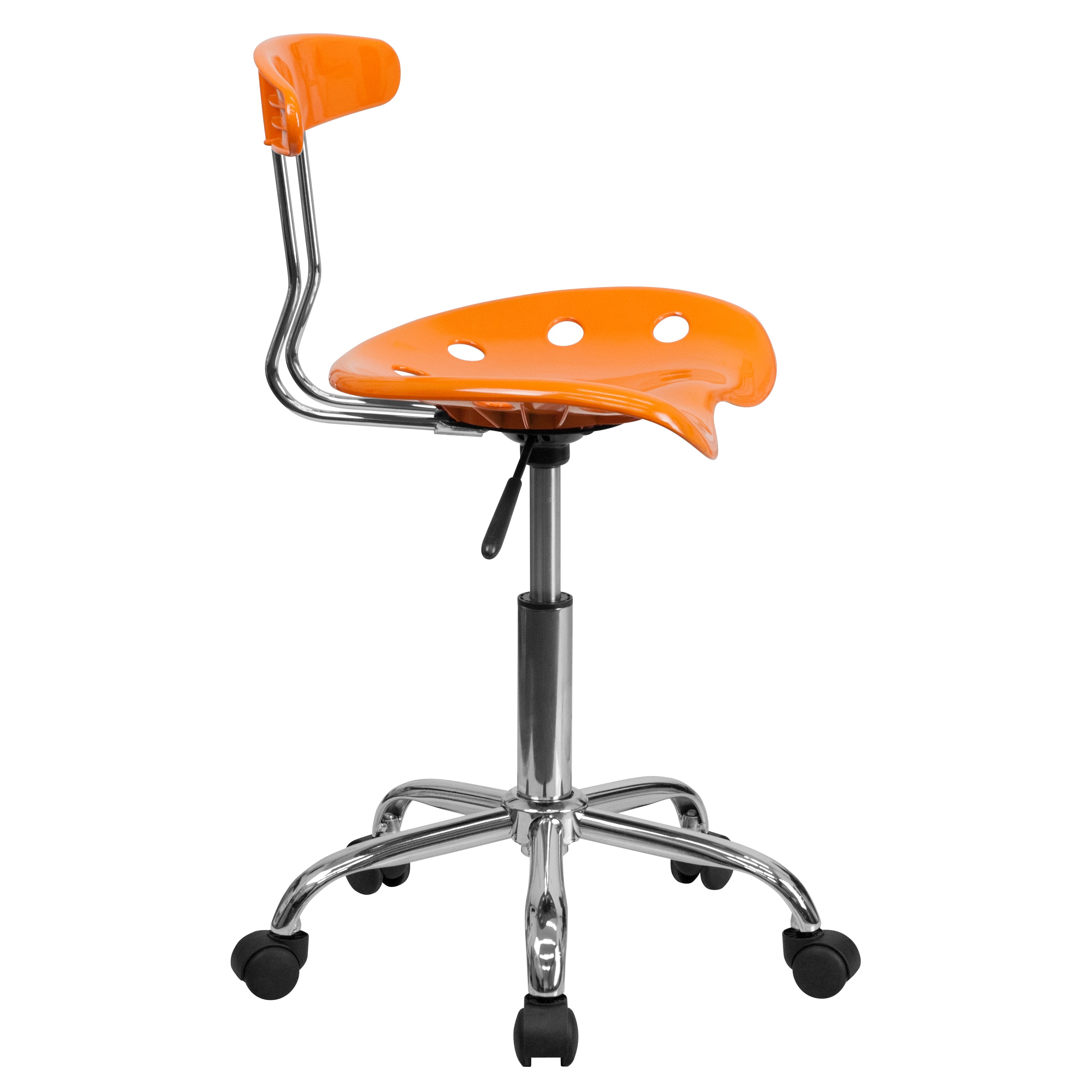 Elliott Vibrant Orange and Chrome Swivel Task Office Chair with Tractor Seat