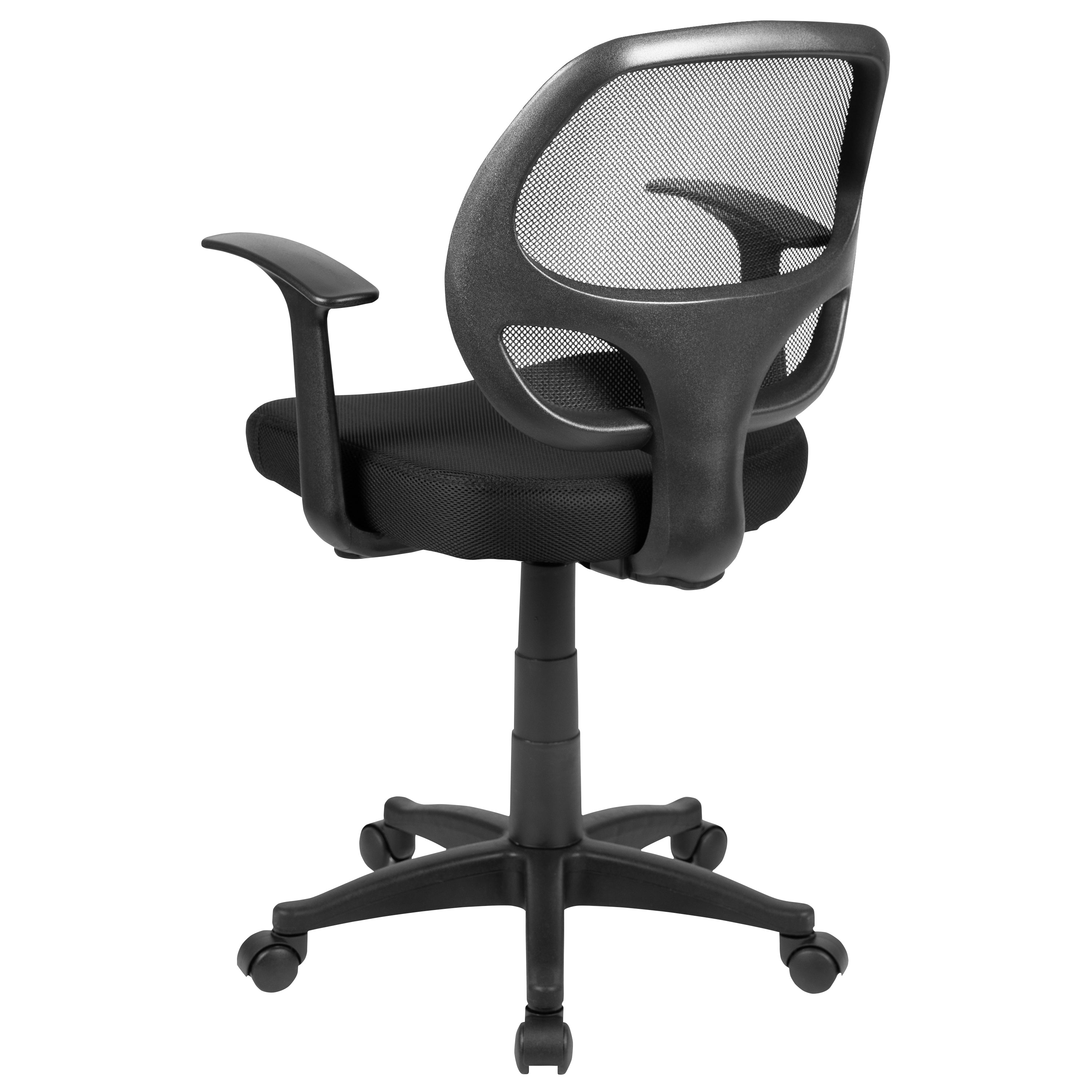 Mallard Mid-Back Black Mesh Swivel Ergonomic Task Office Chair with T-Arms - Desk Chair