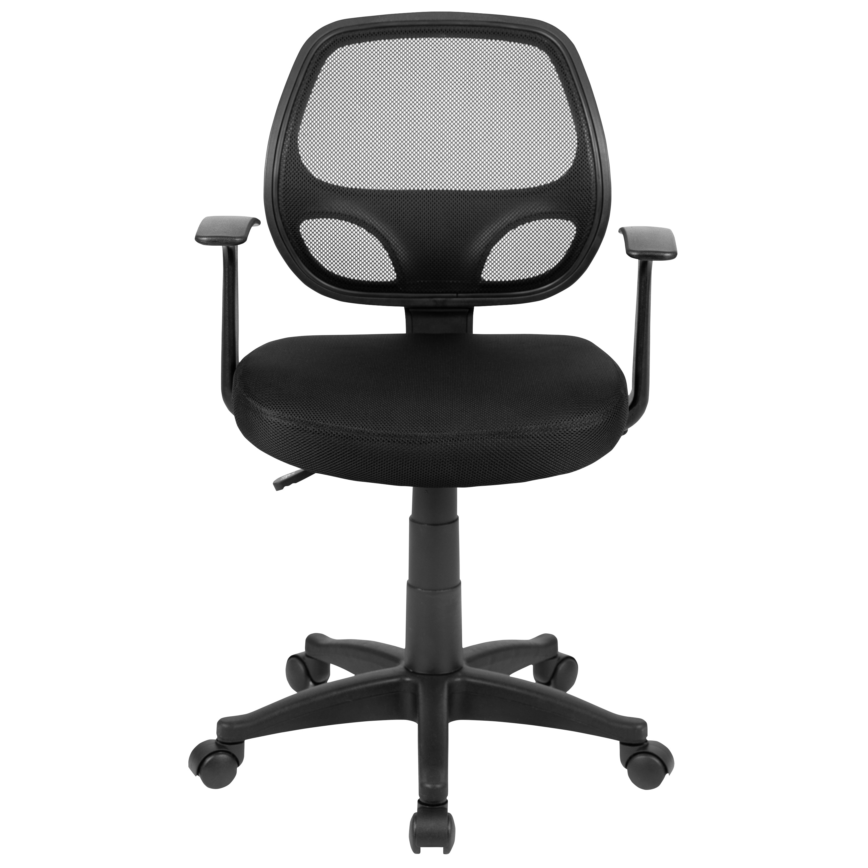Mallard Mid-Back Black Mesh Swivel Ergonomic Task Office Chair with T-Arms - Desk Chair