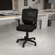 Norris Mid-Back Black Mesh Tapered Back Swivel Task Office Chair with T-Arms