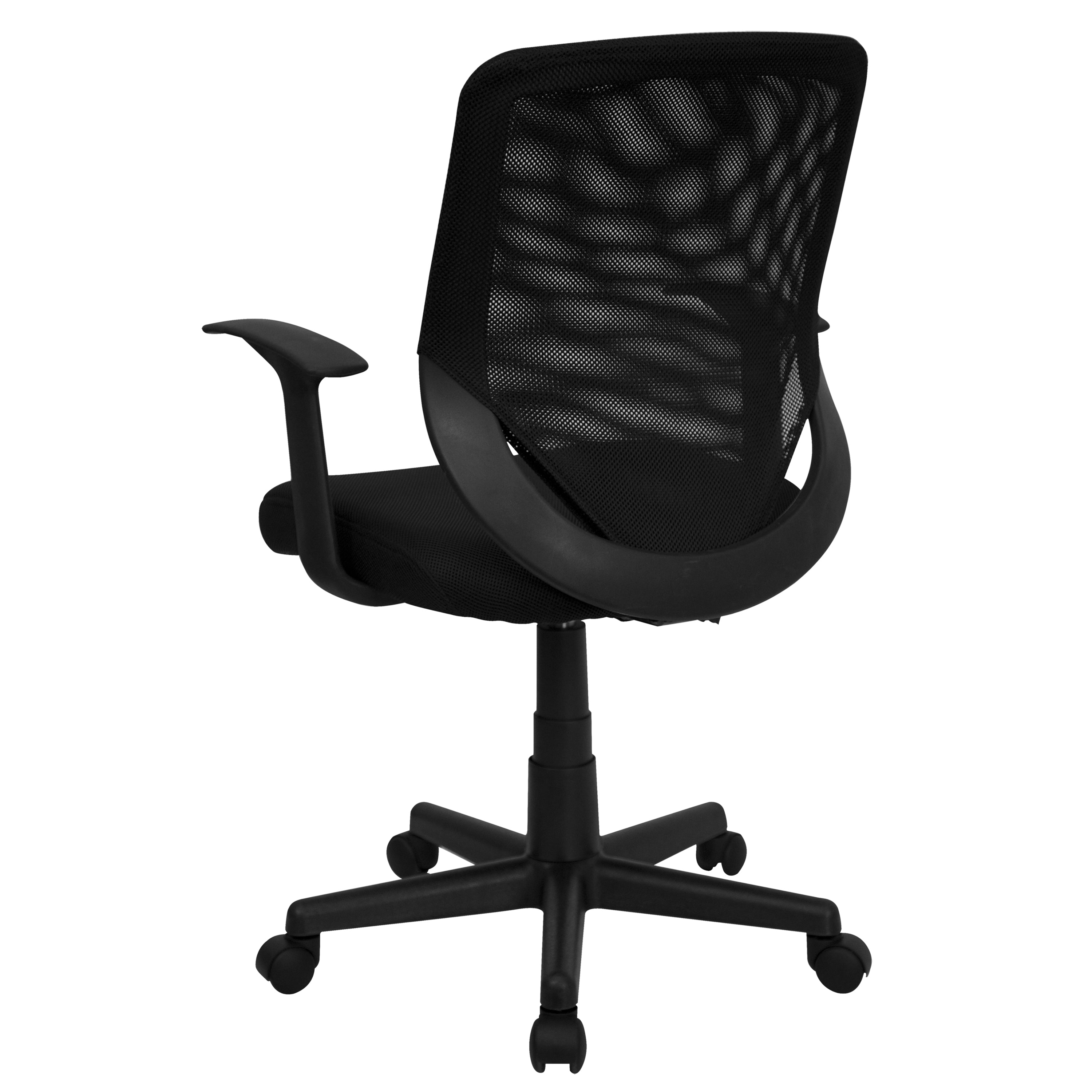 Norris Mid-Back Black Mesh Tapered Back Swivel Task Office Chair with T-Arms