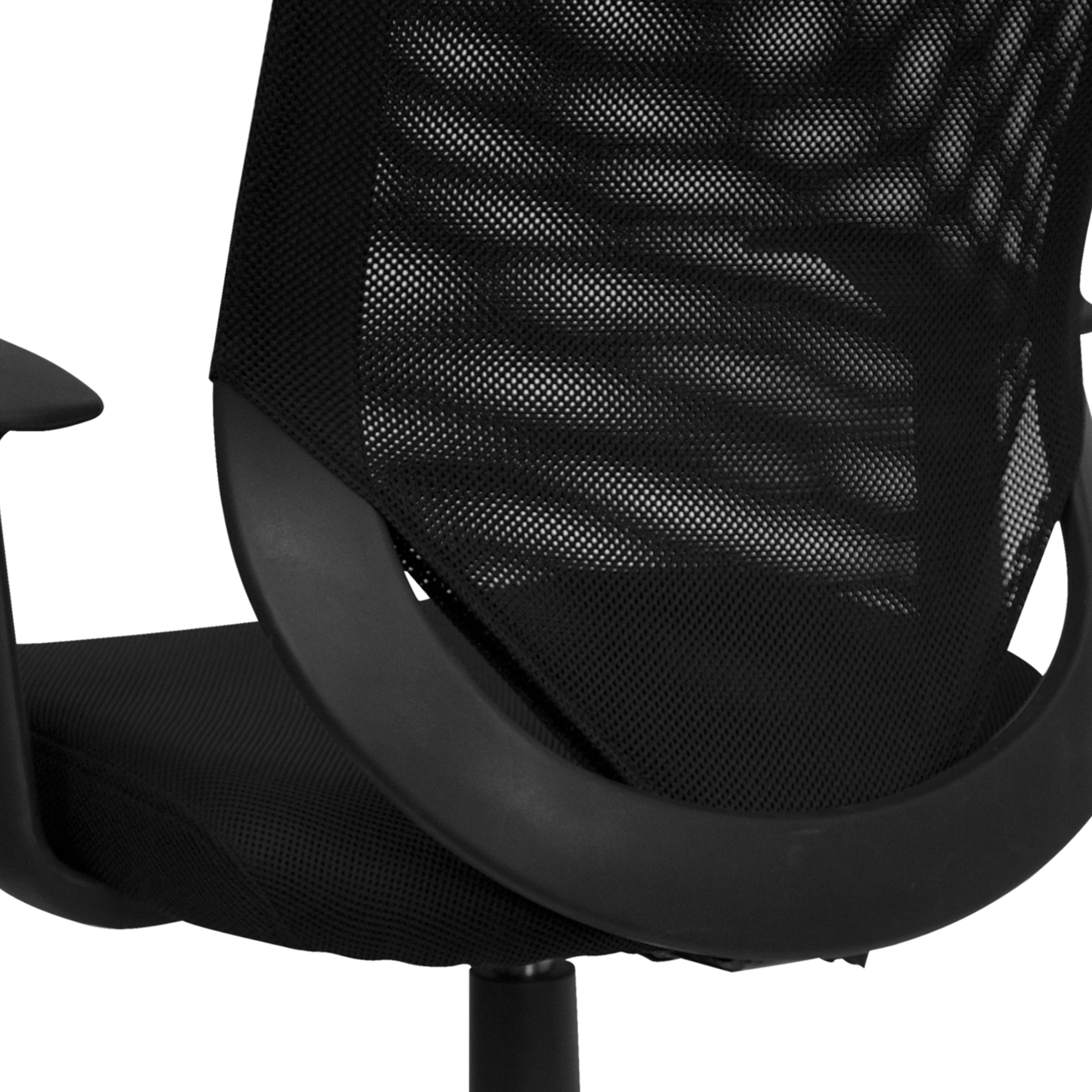 Norris Mid-Back Black Mesh Tapered Back Swivel Task Office Chair with T-Arms