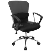 Mindy Mid-Back Grey Mesh Swivel Task Office Chair with Adjustable Lumbar Support and Arms