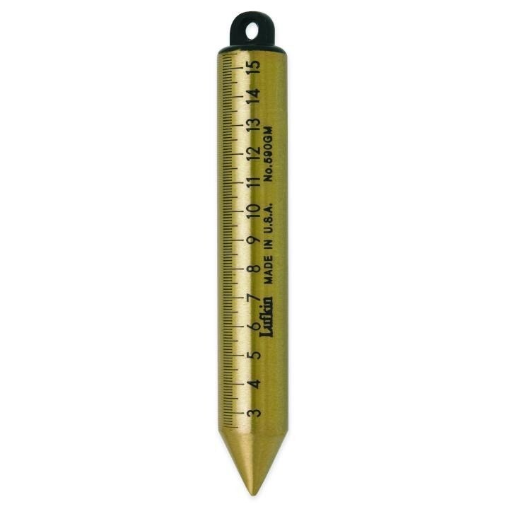 590GMN Crescent Lufkin, Plumb Bob, Metric, 1 Inch, Brass, 0MM-150MM, 7.7 Inch
