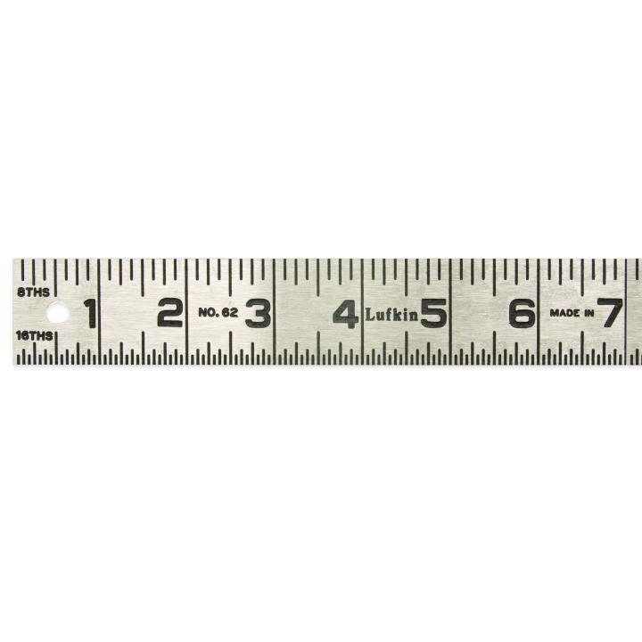 621FTN Crescent Lufkin, One-Piece Steel Rule, 1 ft, 1/16 Inch, 1.25 Inch, SAE
