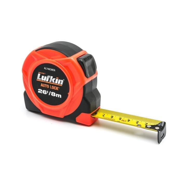 AL748CMEN Crescent Lufkin, Power Tape, A12, Steel, Nylon Coated, 26 ft, 1 Inch