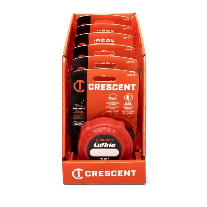 L625TP-02 Crescent Lufkin, Pocket Tape, Yellow Clad, 25 ft, Steel, A5, 1 Inch