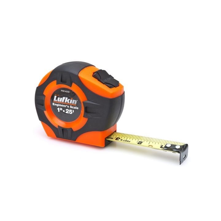 PHV1425DN Crescent Lufkin, Power Tape, A4, Steel, Clearcoat, 25 ft, 1 Inch, SAE