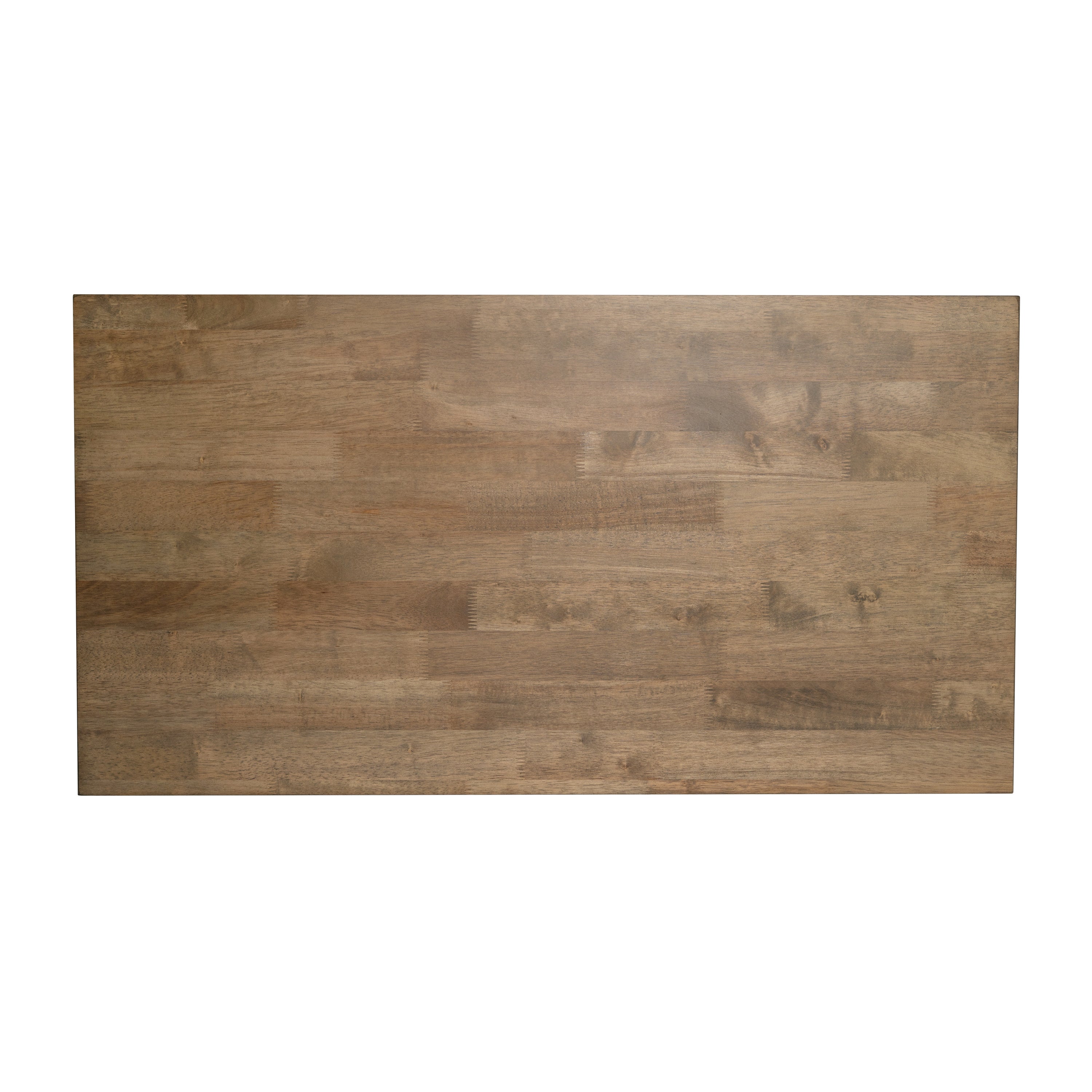 Eli Solid Wood Farmhouse Coffee Table, Trestle Style Accent Table in Rustic Brown