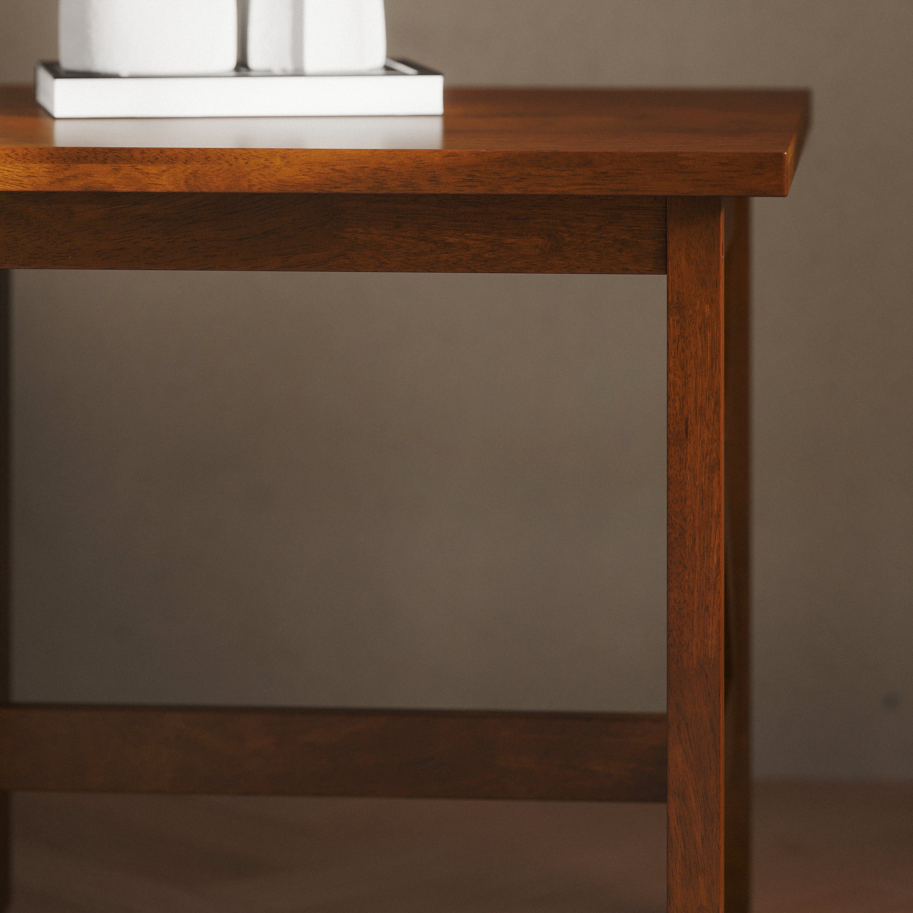 Jasper Farmhouse Style Solid Wood End Table with Traditional X-Frame Design in Walnut
