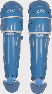Rawlings Mach Pro Series Large Leg Guards - Columbia Blue/White