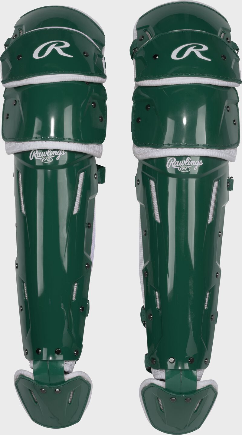 Rawlings Mach Pro Series Medium Leg Guards - Dark Green/White