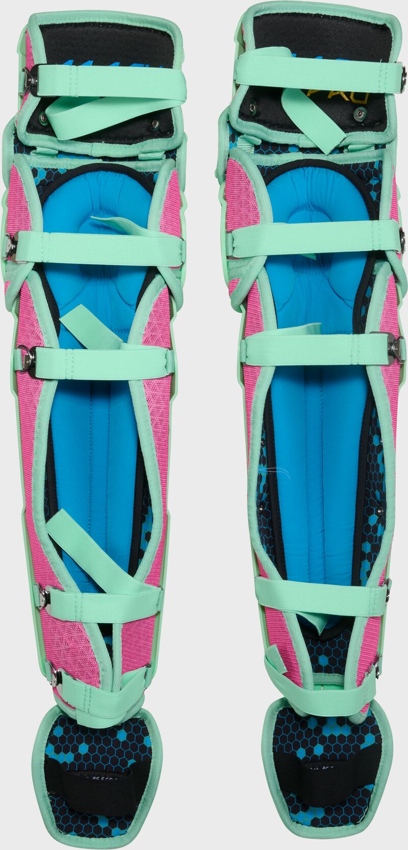Rawlings Mach Pro Series Medium Leg Guards - Mint/Pink