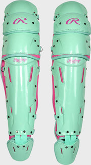Rawlings Mach Pro Series Medium Leg Guards - Mint/Pink