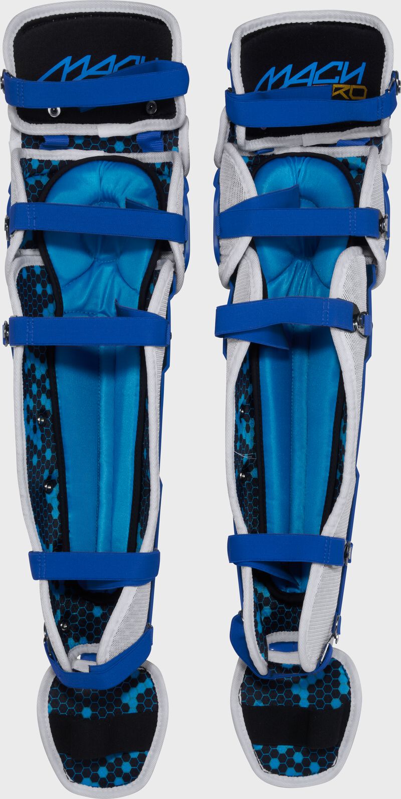 Rawlings Mach Pro Series Medium Leg Guards - Royal/White