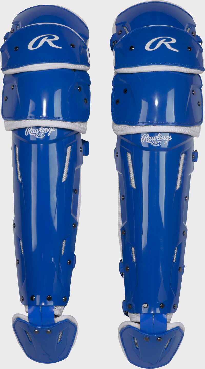 Rawlings Mach Pro Series Medium Leg Guards - Royal/White