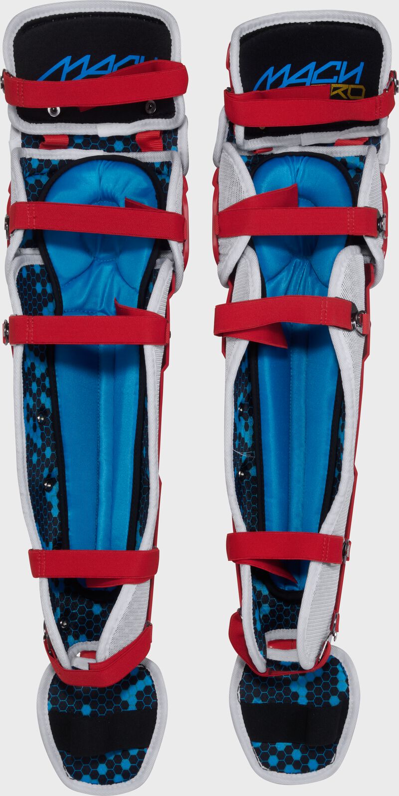Rawlings Mach Pro Series Large Leg Guards - Scarlet/White