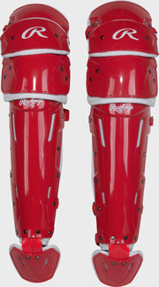 Rawlings Mach Pro Series Medium Leg Guards - Scarlet/White
