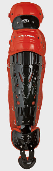 Rawlings Velo 2.0 Intermediate Catchers Leg Guards - Black/Athletic Orange