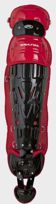 Rawlings Velo 2.0 Intermediate Catchers Leg Guards - Black/Scarlet
