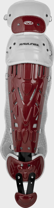 Rawlings Velo 2.0 Intermediate Catchers Leg Guards - Cardinal/White