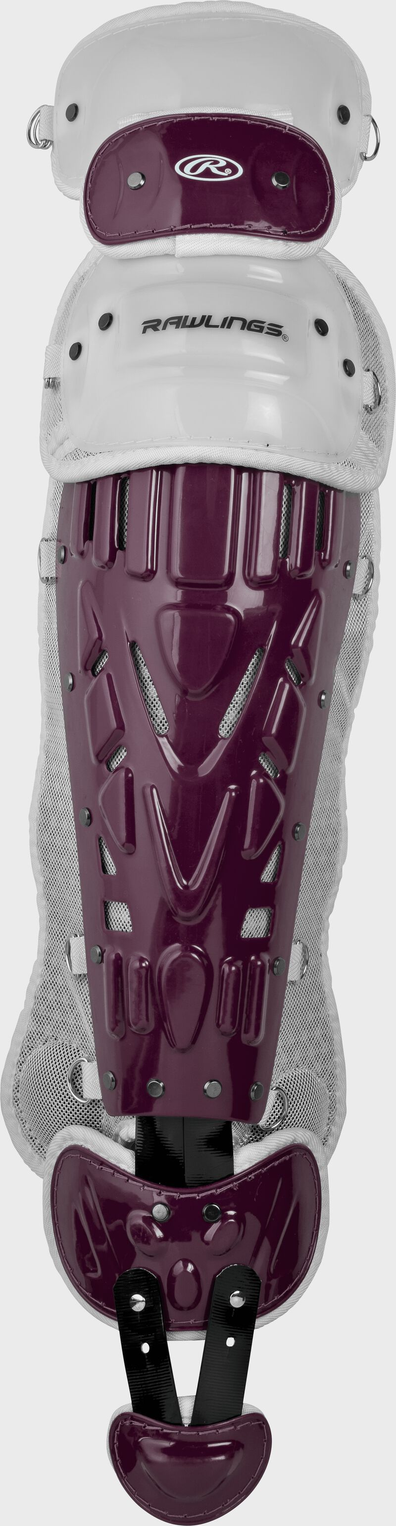 Rawlings Velo 2.0 Intermediate Catchers Leg Guards - Maroon/White