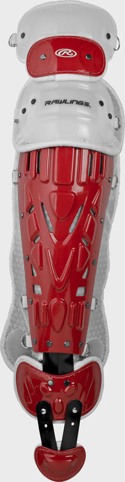 Rawlings Velo 2.0 Intermediate Catchers Leg Guards - Scarlet/White