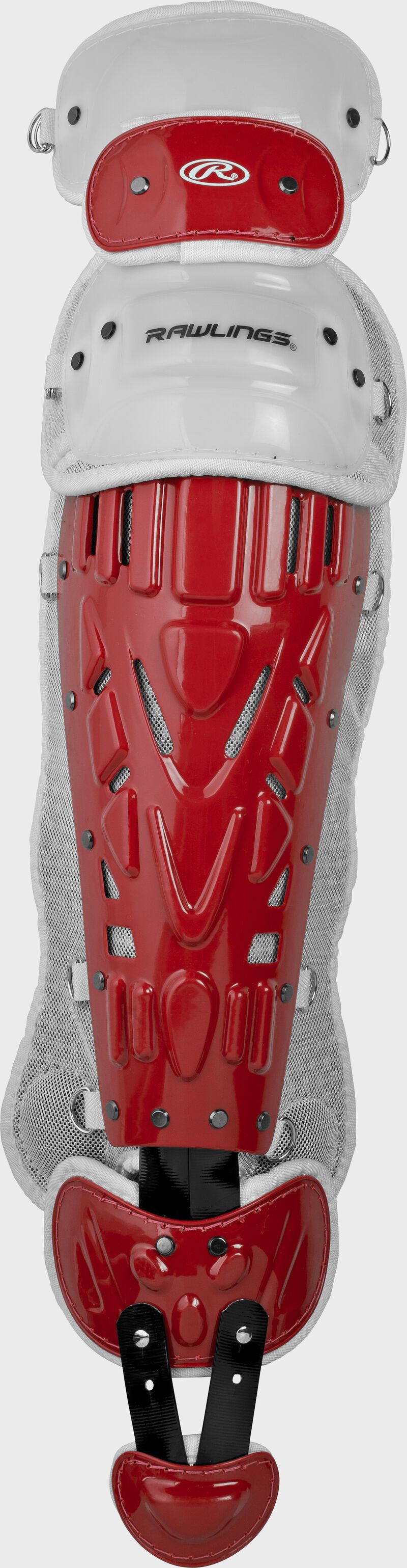Rawlings Velo 2.0 Intermediate Catchers Leg Guards - Scarlet/White